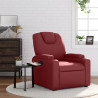 Sillón reclinable de cuero sintético rojo tinto 1