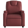 Sillón reclinable de cuero sintético rojo tinto 3