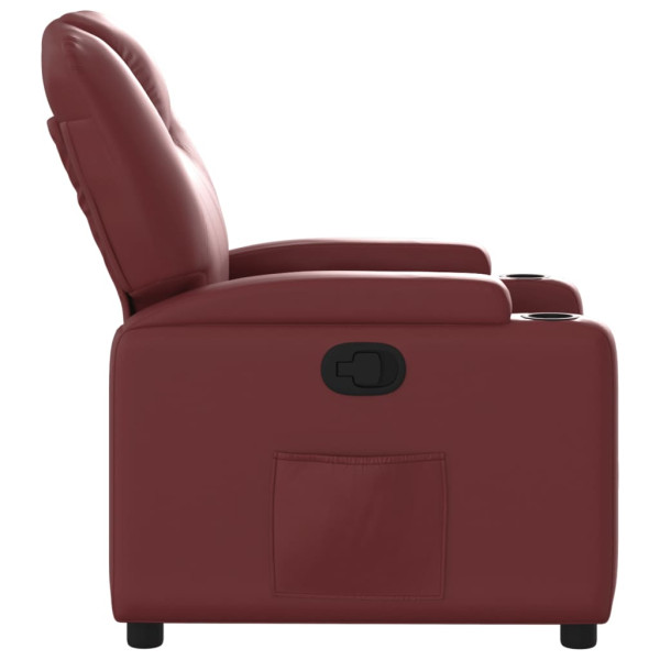 Sillón reclinable de cuero sintético rojo tinto M 4