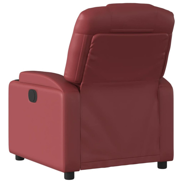 Sillón reclinable de cuero sintético rojo tinto M 5
