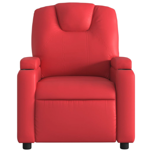 Sillón de masaje reclinable cuero sintético rojo M 4