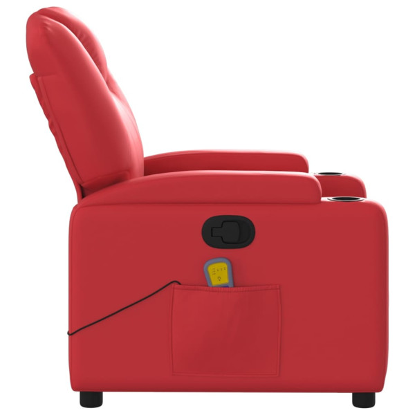 Poltrona de massagens reclinável couro artificial vermelho M 5