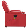 Sillón de masaje reclinable cuero sintético rojo 5