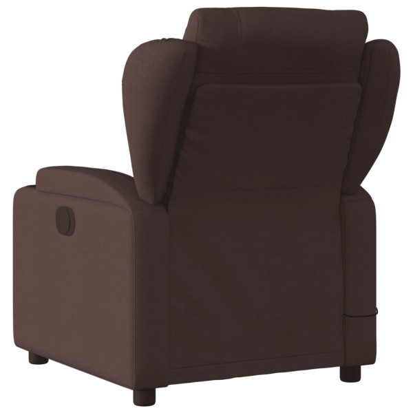 Sillón de masaje reclinable de tela marrón oscuro M 4