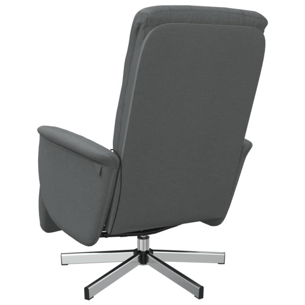 Sillón reclinable de masaje con reposapiés tela gris oscuro M 5