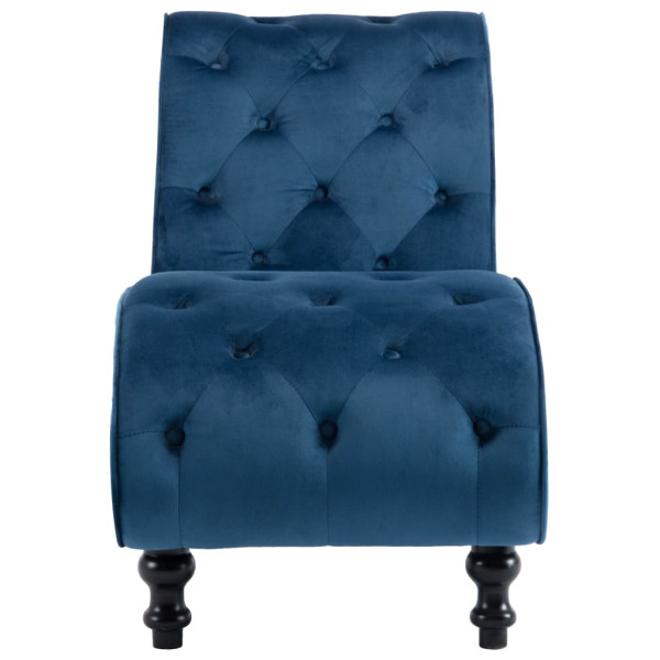 Chaise longue em veludo azul M 3