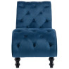 Chaise longue em veludo azul 3