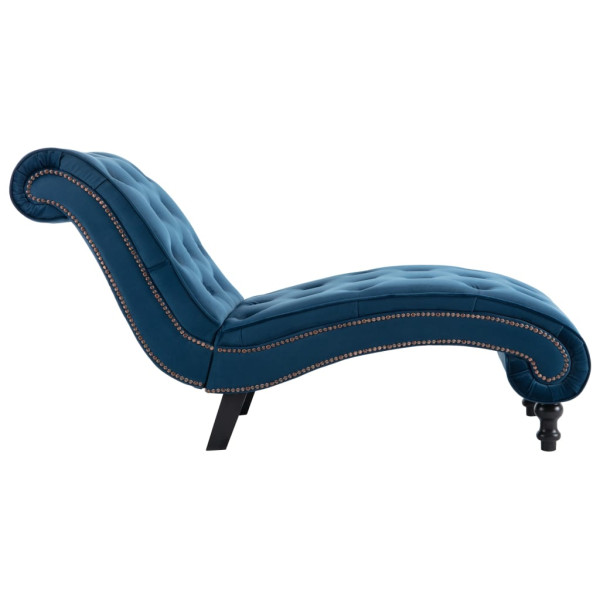 Chaise longue em veludo azul M 4
