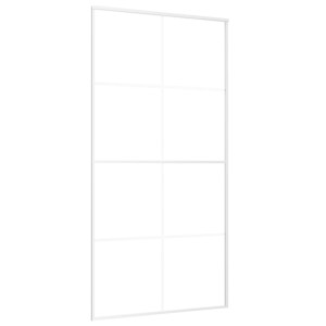Puerta corredera ESG vidrio y aluminio blanca 102.5x205 cm H