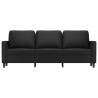 Sofá de 3 lugares 180 cm couro artificial preto 3