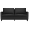 Sofá de 2 lugares 140 cm couro artificial preto 3