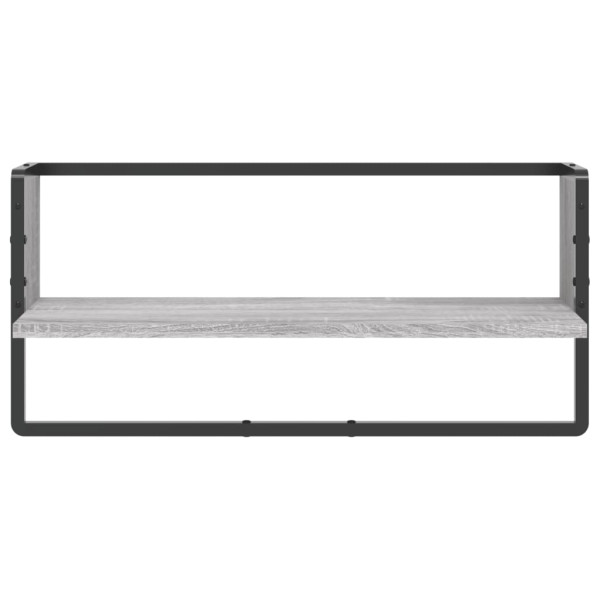Estante de pared con barra gris Sonoma 65x25x30 cm M 4