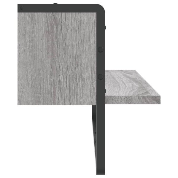 Estante de pared con barra gris Sonoma 65x25x30 cm M 5