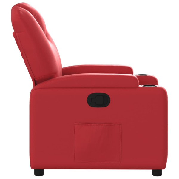 Sillón reclinable de cuero sintético rojo M 4
