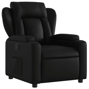 Sillón reclinable de cuero sintético negro H