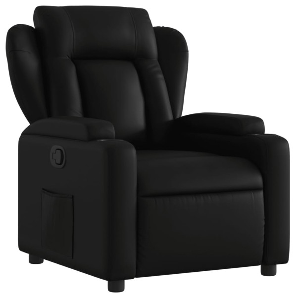 Sillón reclinable de cuero sintético negro M 2
