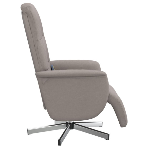 Sillón reclinable de masaje con reposapiés tela gris taupe M 4