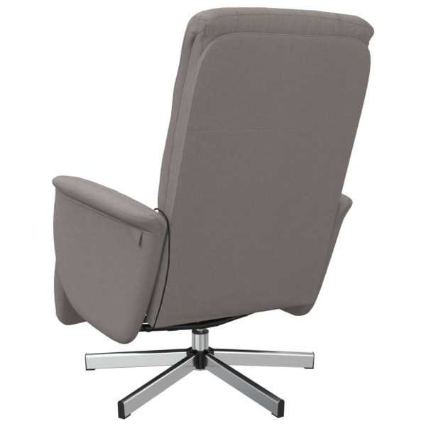 Sillón reclinable de masaje con reposapiés tela gris taupe M 5