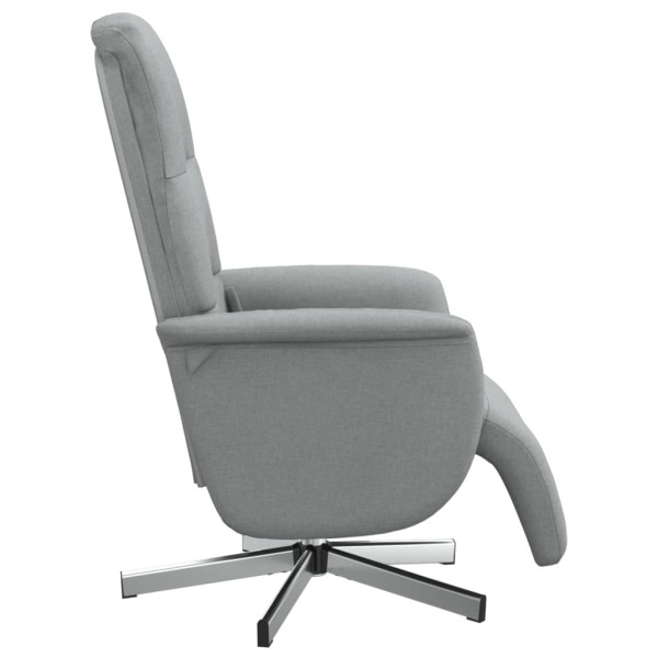 Sillón reclinable de masaje con reposapiés tela gris claro M 4