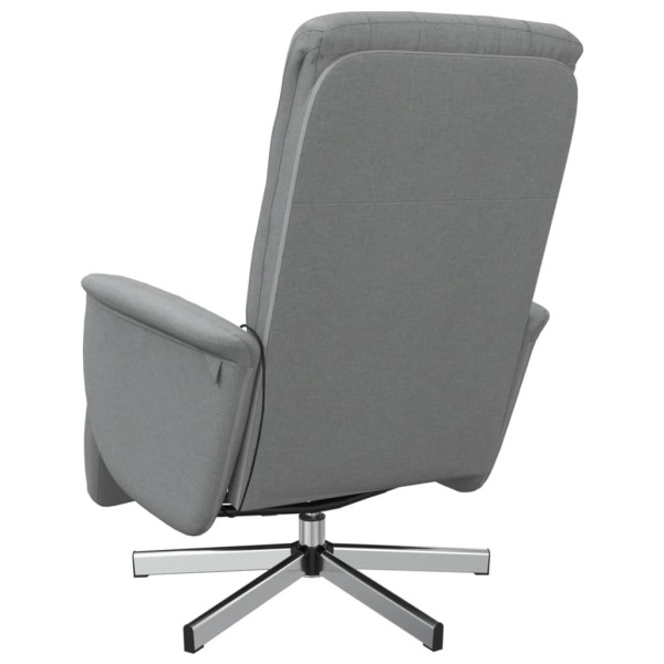 Sillón reclinable de masaje con reposapiés tela gris claro M 5