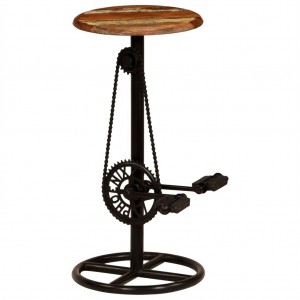 Taburetes de cocina 2 unidades madera maciza reciclada H