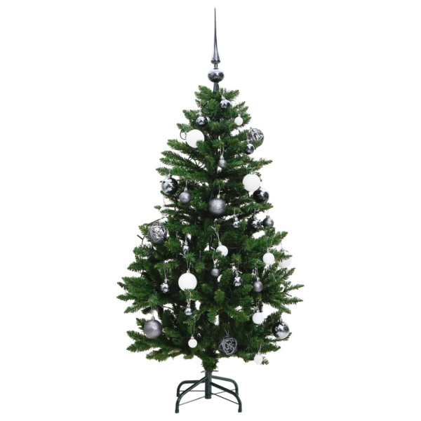 Árvore de Natal artificial com dobradiças 150 LED e bolas 120 cm M 4