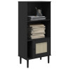 Estantería SENJA aspecto ratán madera pino negro 60x35x130 cm 3