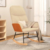 Silla mecedora de tela blanco crema 1