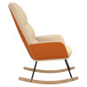 Silla mecedora de tela blanco crema 4