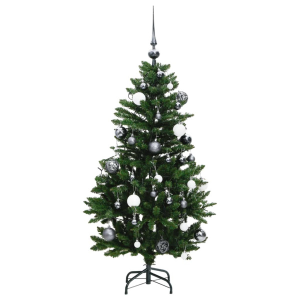 Árbol de Navidad artificial con bisagras 150 LED y bolas 150 cm M 4