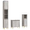 Set de muebles de baño 3 pzas madera contrachapada gris sonoma 2
