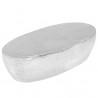 Mesa de centro aluminio martillado 100x50x28 cm plateado 1