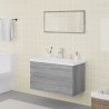 Set de muebles de baño madera contrachapada gris Sonoma 1