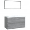 Set de muebles de baño madera contrachapada gris Sonoma 2