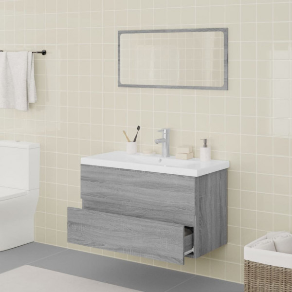 Set de muebles de baño madera contrachapada gris Sonoma M 3