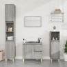 Set de muebles de baño 3 pzas madera contrachapada gris sonoma 1