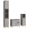 Set de muebles de baño 3 pzas madera contrachapada gris sonoma 2