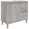 Set de muebles de baño 3 pzas madera contrachapada gris sonoma 5