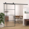 Puerta corredera ESG vidrio y aluminio negra 102.5x205 cm 1
