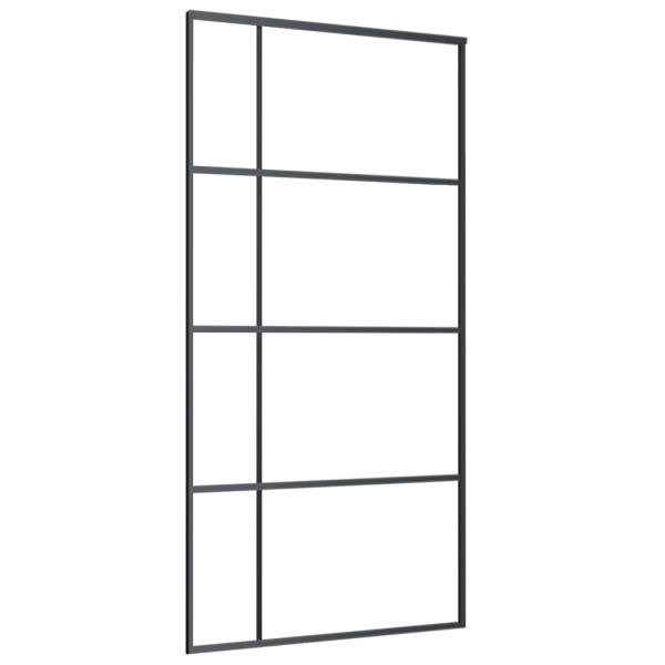 Puerta corredera ESG vidrio y aluminio negra 102.5x205 cm M 2