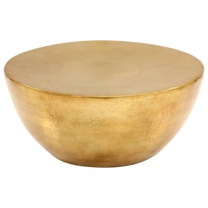 Mesa de centro em alumínio martelado 70x30 cm bronze H