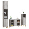 Set de muebles de baño 3 pzas madera contrachapada gris sonoma 3