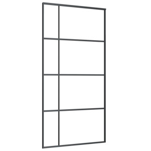 Puerta corredera ESG vidrio y aluminio negra 102.5x205 cm H