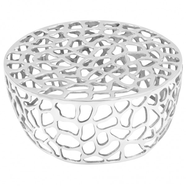 Mesa de centro de aluminio fundido 70x30 cm plateado M 2