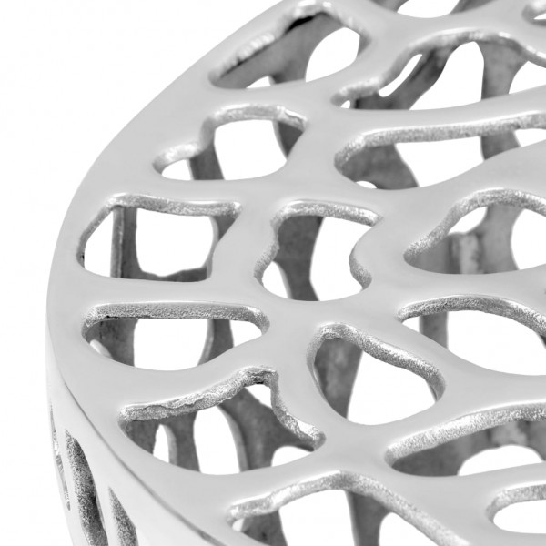 Mesa de centro em alumínio fundido 70x30 cm prateado M 3