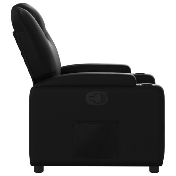 Sillón reclinable de cuero sintético negro M 4