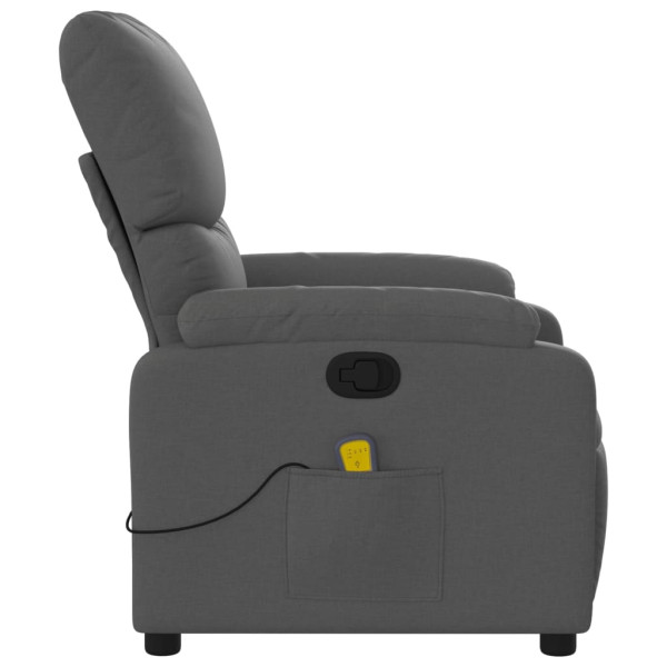 Sillón de masaje reclinable de tela gris oscuro M 5