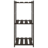 Estantería de 3 niveles madera maciza de pino negro 60x38x90 cm 4