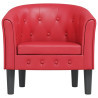 Poltrona couro artificial vermelho 3