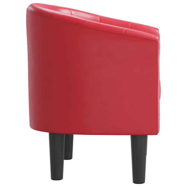 Sillón cuero sintético rojo M 4